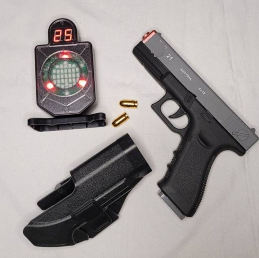 탄피배출 글록 21 권총 무동력 블로우백 모델건 스카이&그레이 탄창1 탄피7 제품 이미지