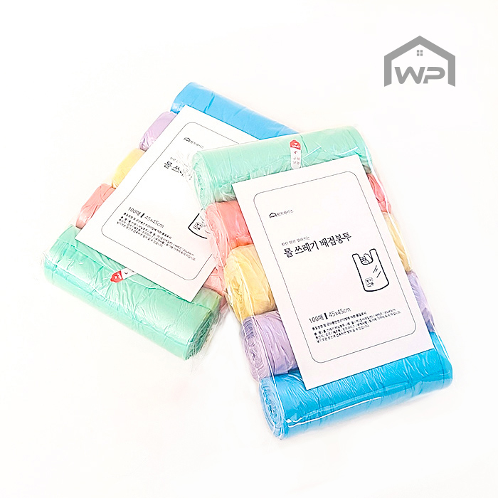 롤봉지 음식물 쓰레기 비닐봉투 분리수거봉투 6L, 100매, 2개