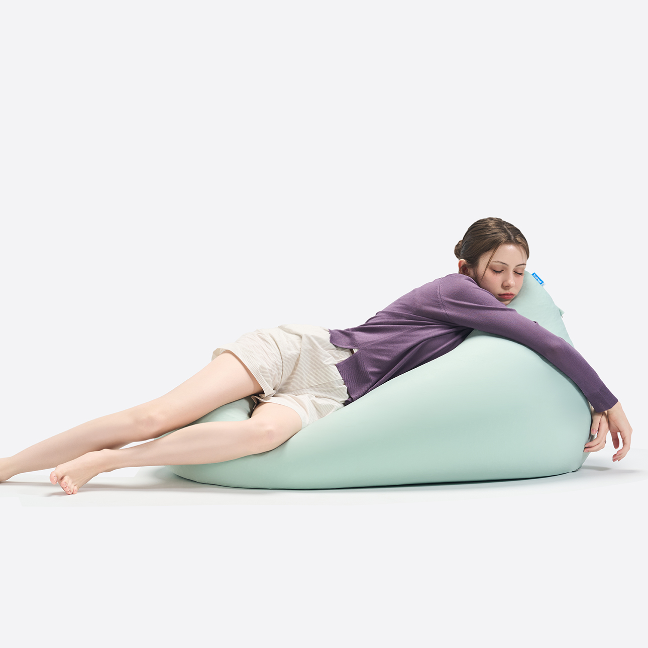 NEW 폴리몰리 LT201 미디 1인용 스판 빈백 소파 원룸 좌식 의자 쿠션 스톤베이지