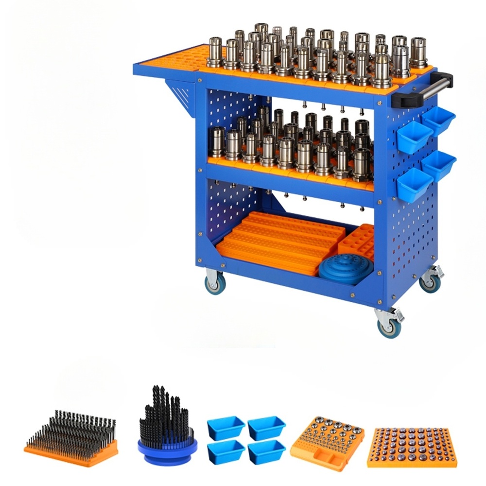 테이퍼 툴 보관대 툴보관함 이동식 거치대 CNC 3단 공구 카트 BT30 정리 선반 카트 - 상세 이미지 2