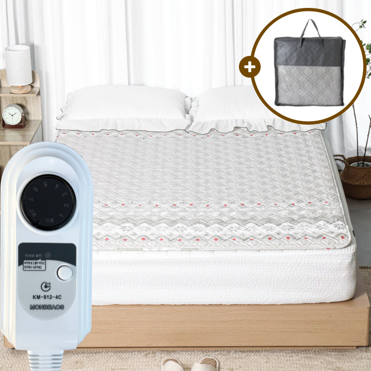 몽비오스 카본 탄소매트 전기매트 전자파없는 그래핀 온열매트 침대 전기장판 싱글, 100x200cm, 소프트 베이지