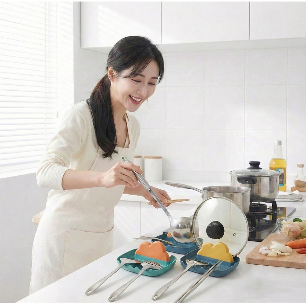 조리도구 받침대 1+1 국자 냄비뚜껑 거치대 주방정리용품 - 상세 이미지 4