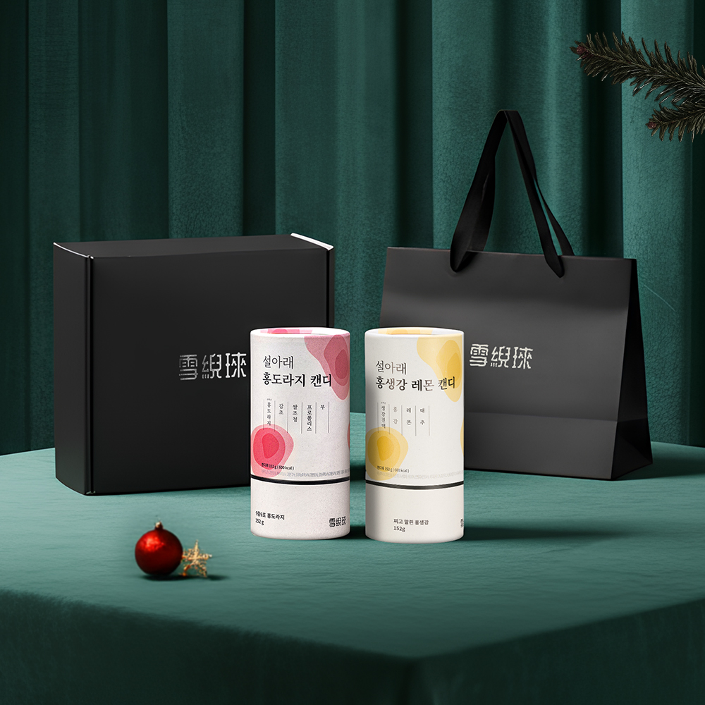 [사은품 증정][쇼핑백 포함] 2구 설아래 명품캔디 2종세트 홍도라지 홍생강레몬 304g, 1개 이미지 7