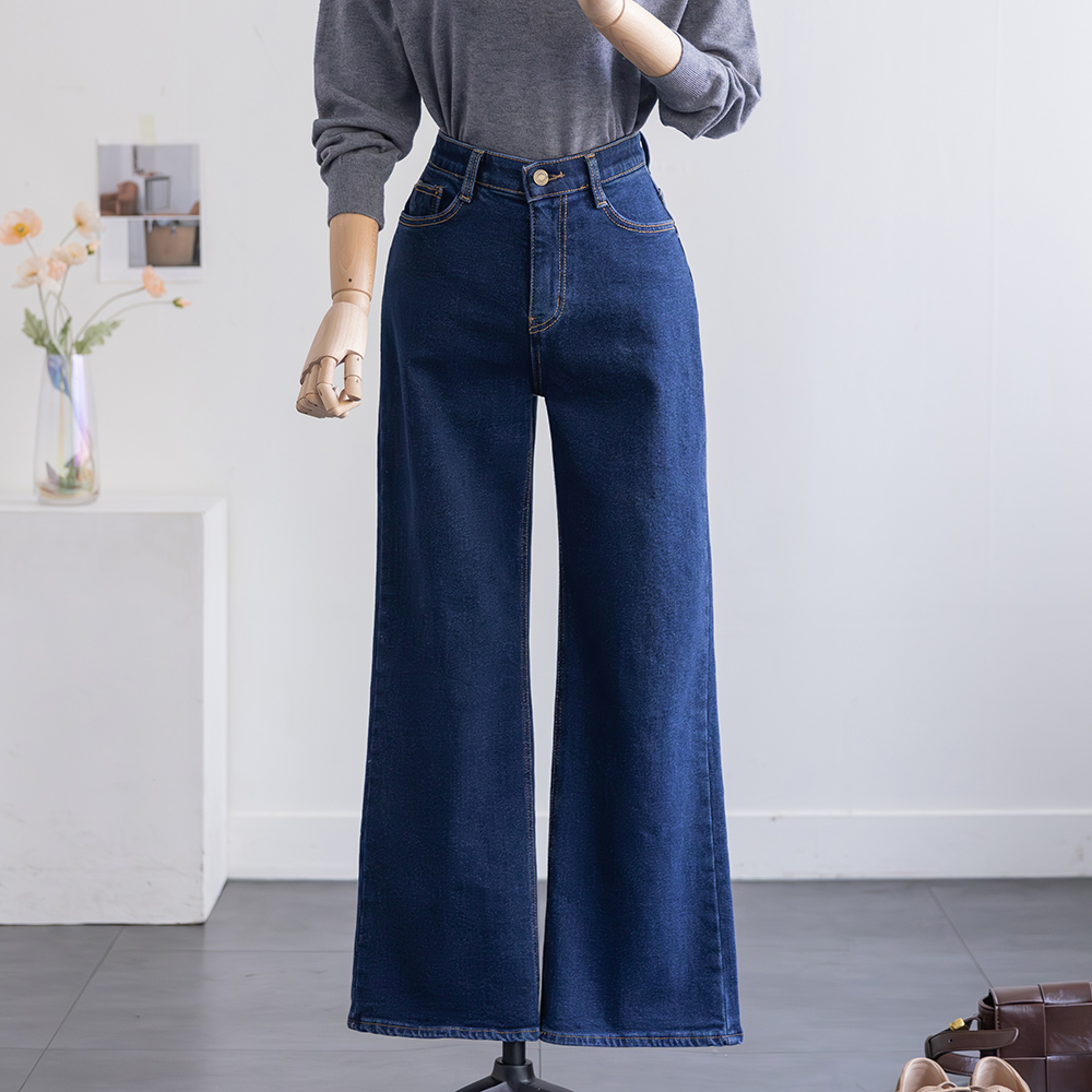 [오픈할인/정상가41600] 헨덴 세미와이드 히든밴딩 겨울 기모 데일리 데님 팬츠 - 상품 이미지