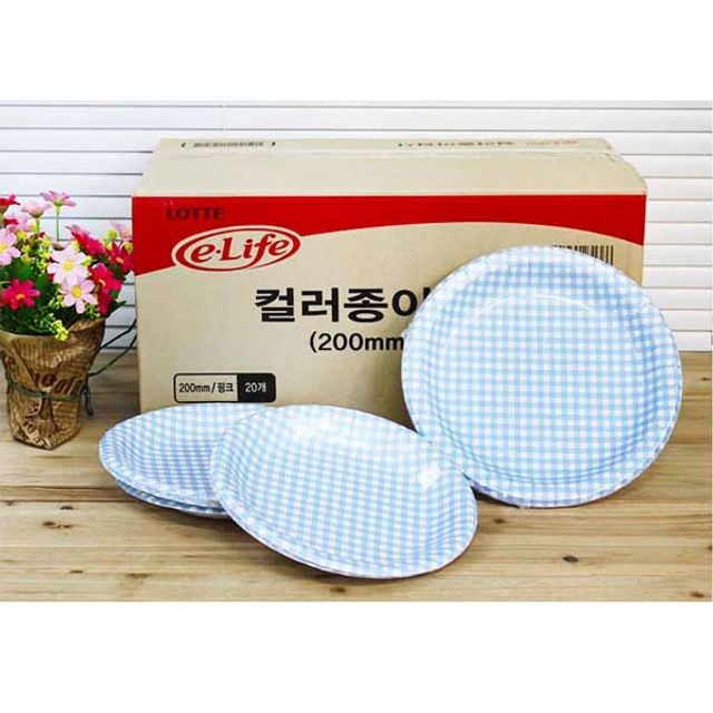 BOX 칼라 종이접시 200 블루 200p - 메인 이미지