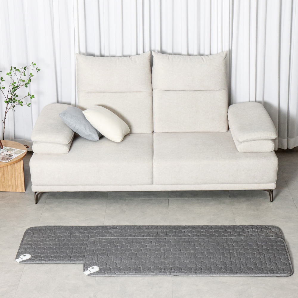 한일온열기 전기방석 쇼파 전기 매트 탄소 카본 온열매트 그래핀 소파 장판 3인용, 50x140cm, 육각차콜