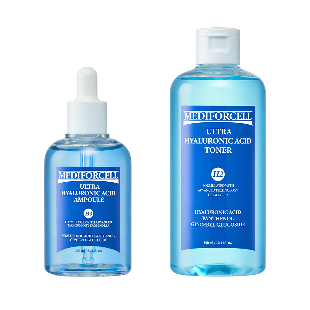 [2종세트] 메디포셀 울트라 히알루론산 앰플 100ml + 히알루론산 토너 300ml - 상세 이미지 2