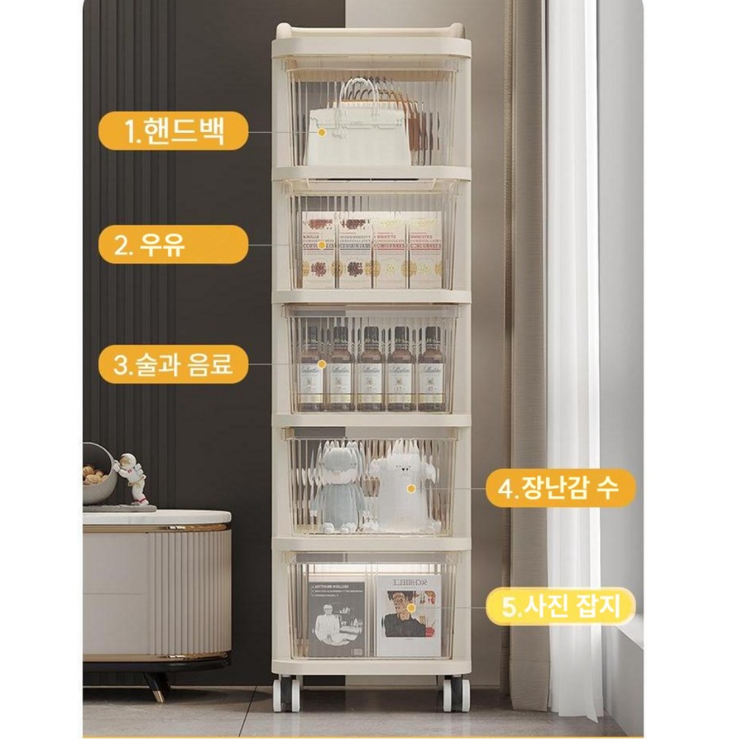 3단 이동 서랍장 소형 드레스룸 서랍장 바퀴달린서랍장 - 상세 이미지 2