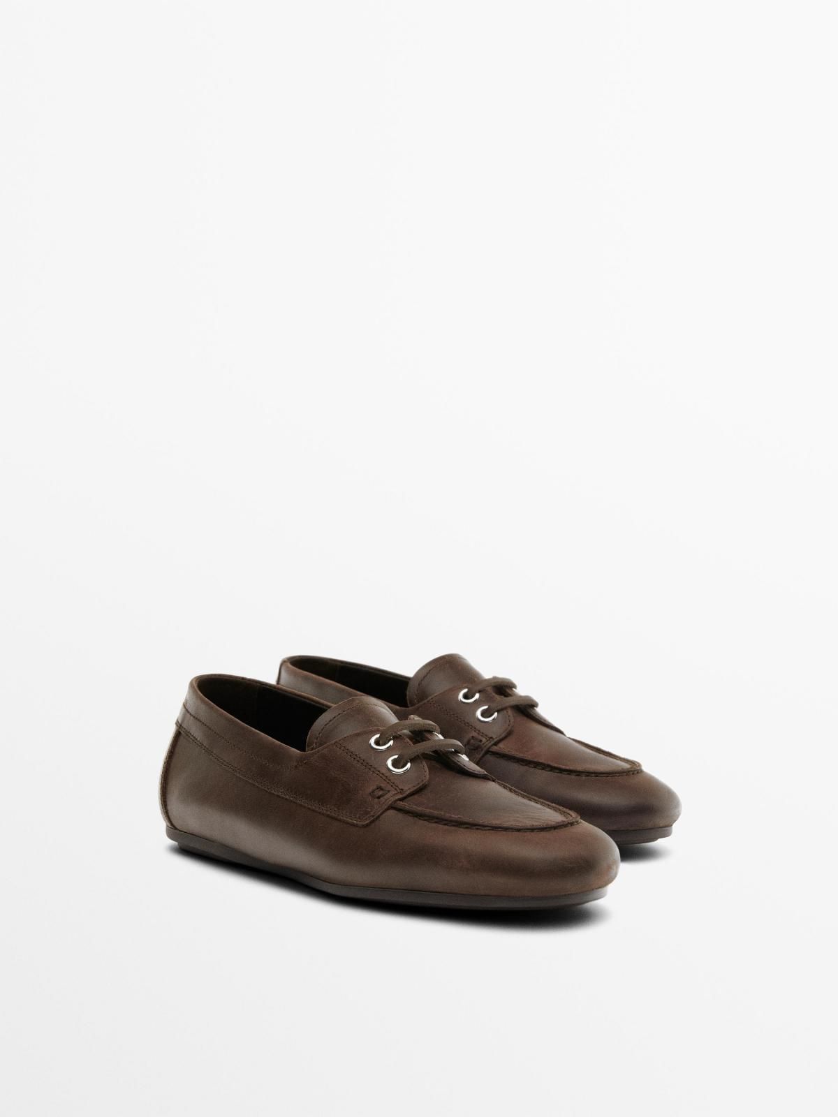 마시모두띠 프리미엄 소가죽 데크 슈즈 1557/750 BROWN - 상세 이미지 4