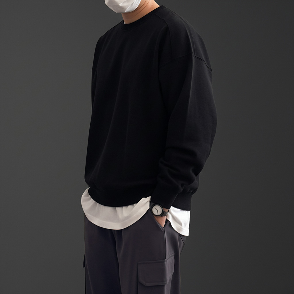 1+1 무지맨투맨 헤비웨이트 두꺼운맨투맨 - 상세 이미지 4