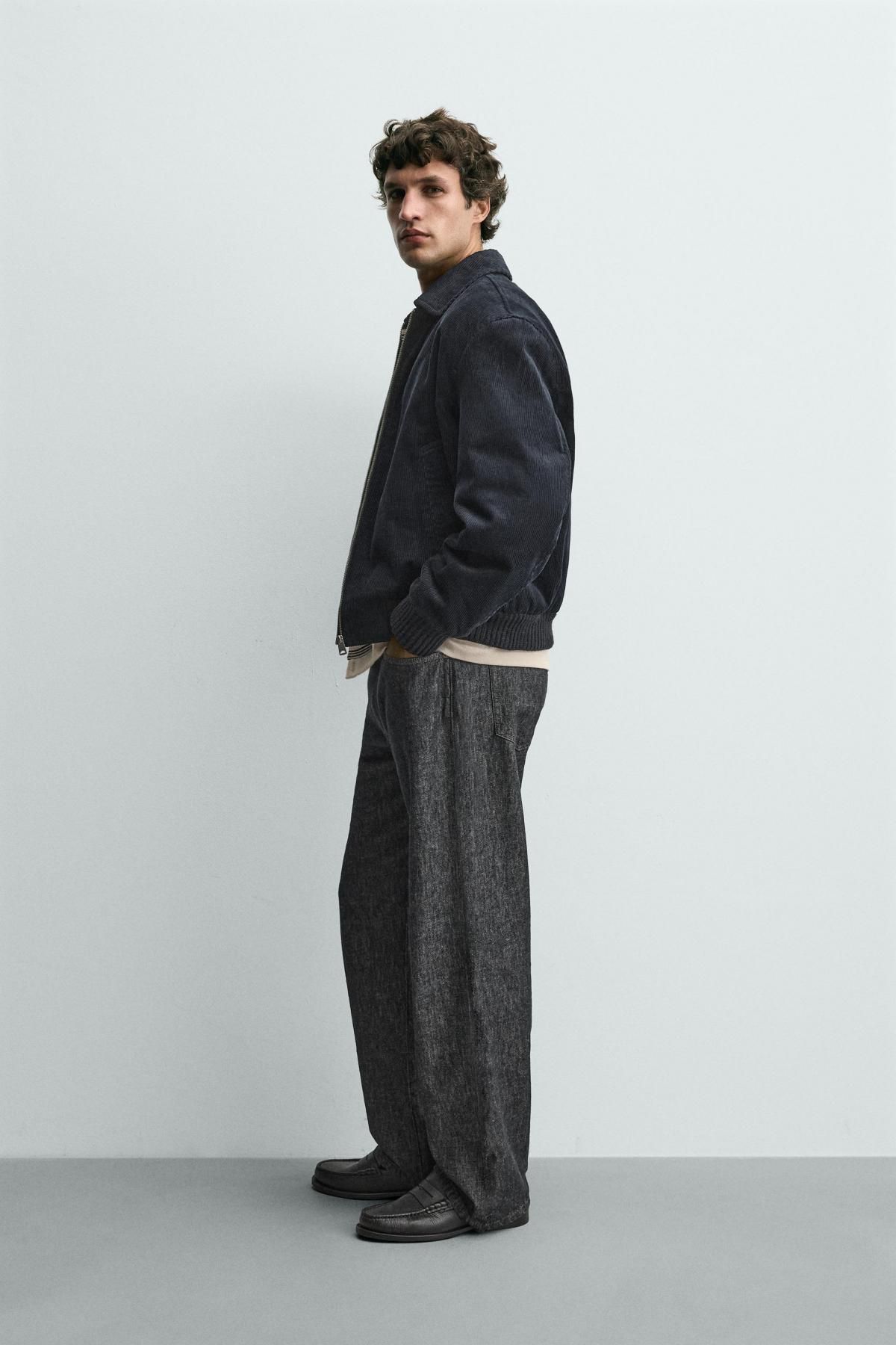자라 코듀로이 패디드 테크니컬 집업 재킷 6318/435 DARK NAVY - 상세 이미지 5