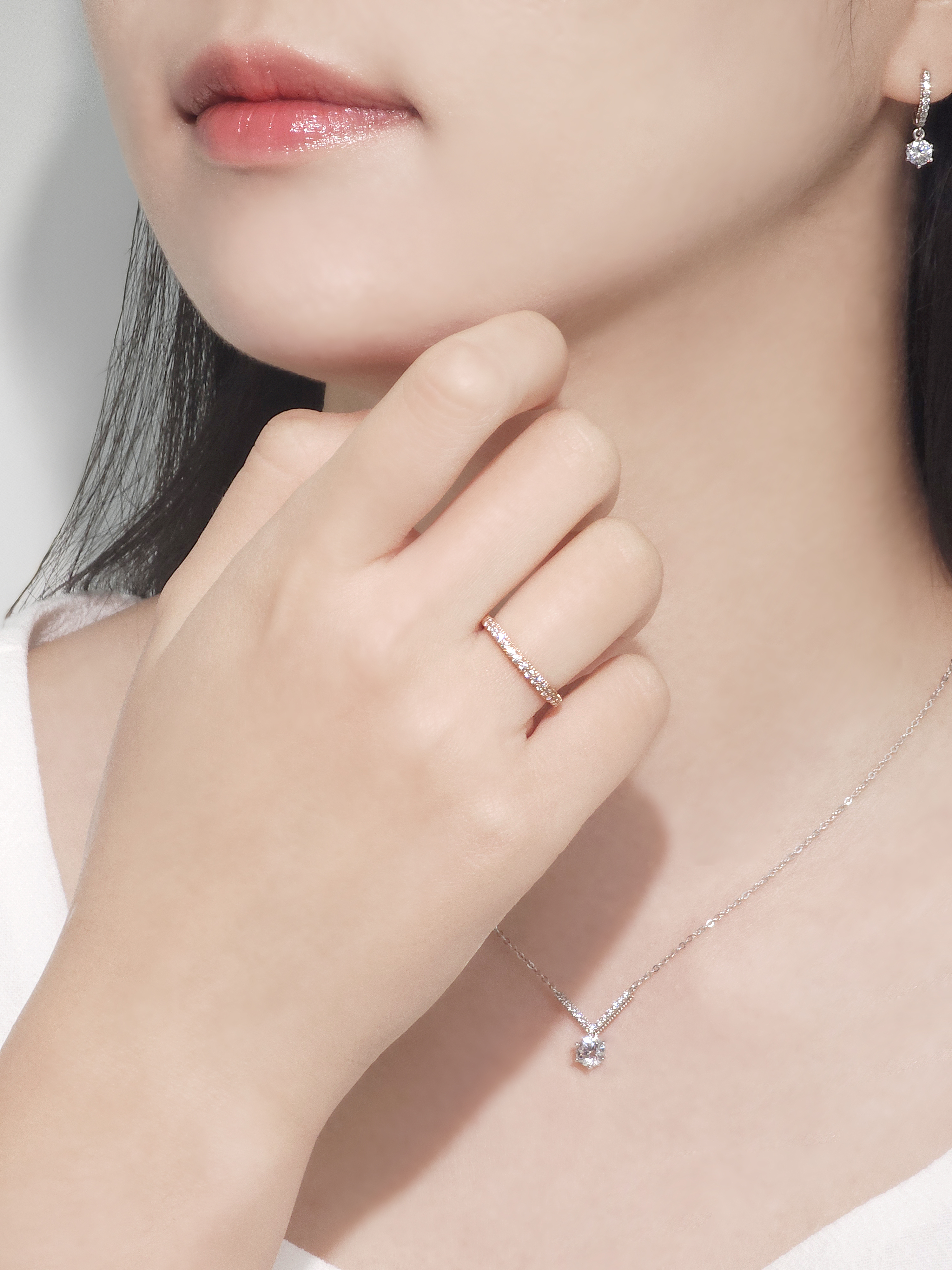 랩다이아 하프 가드링 반지 드레시 랩다이아몬드 14k 18k - 상세 이미지 5