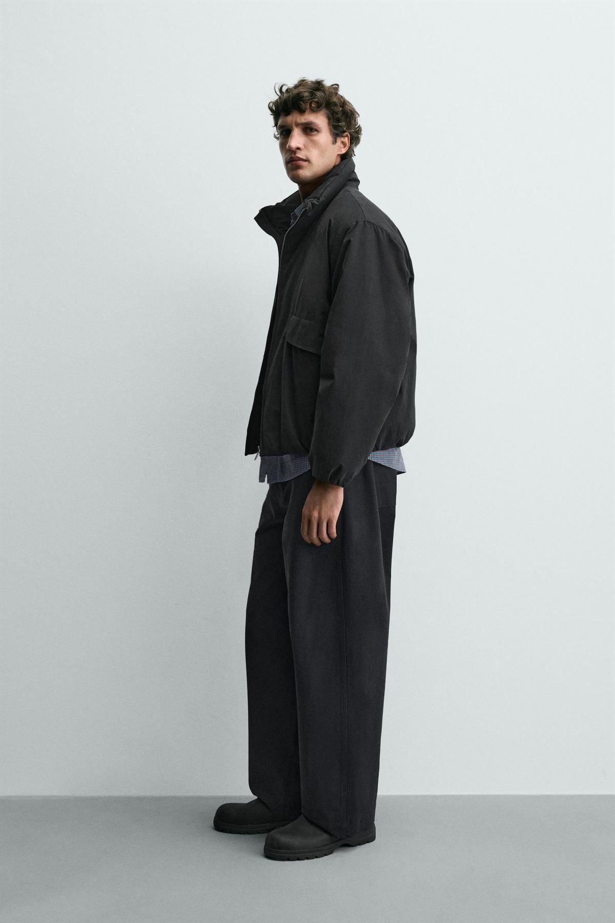 자라 테크니컬 박시핏 블랙 패딩 재킷 3046/405 DARK ANTHRACITE - 상세 이미지 5