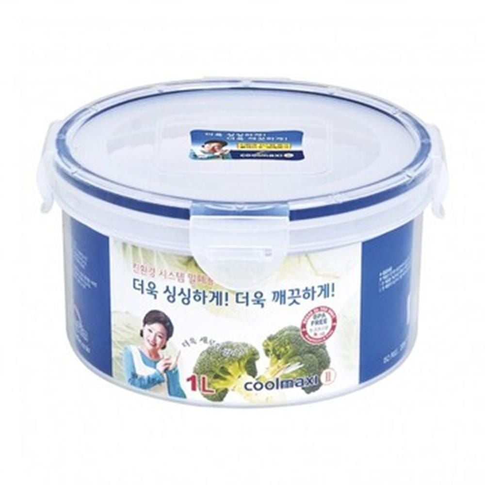 원형 11호 공간활용 위생 밀폐용기 1L 플라스틱통 - 메인 이미지