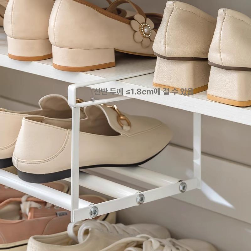 확장형 신발장 신발 선반 분리 칸막이 가정용 보관함 화이트 1개 - 상세 이미지 5