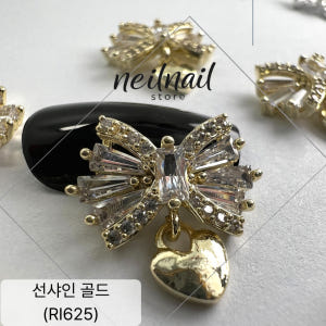 크리스탈 지르콘 하트고리 큐티 리본 네일스톤 파츠 솔직 후기 | 피부 타입별 분석 - 상품 이미지 3