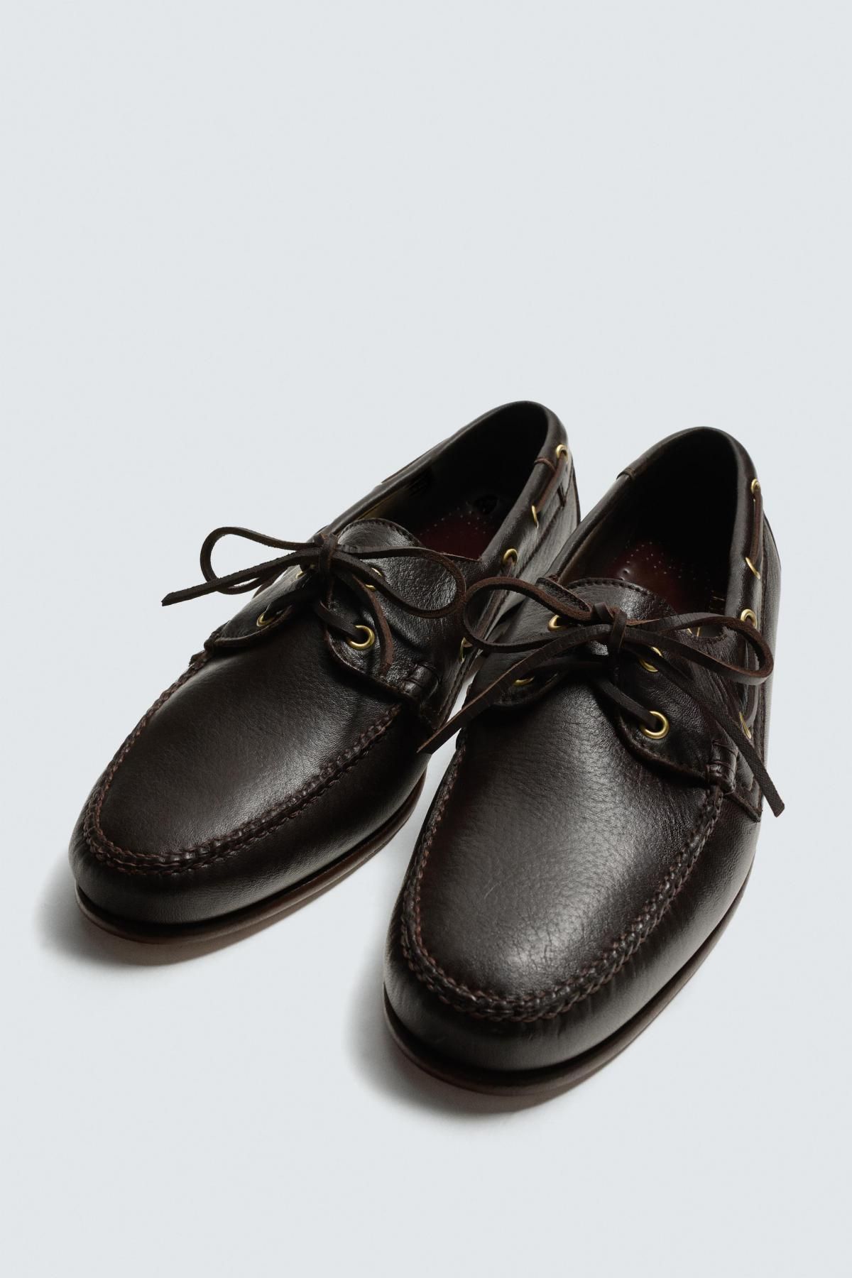 자라 프리미엄 데크슈즈 X 카스텔로 1920 2453/620 BROWN - 상세 이미지 2