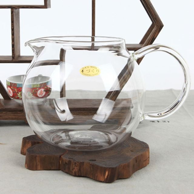 동글 손잡이 유리 숙우 유리컵 다기잔 1000ml - 메인 이미지