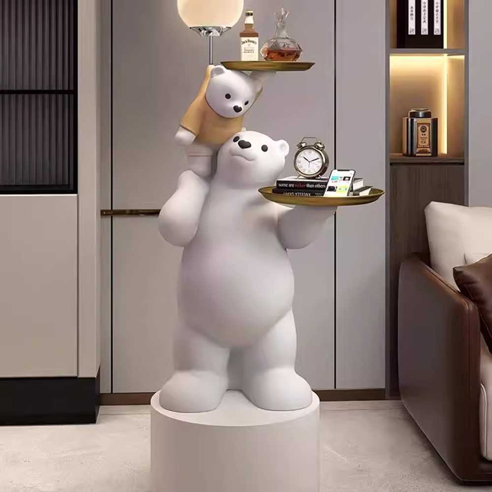 북극곰 테이블 거실 협탁 캐릭터 장식품 곰돌이 선반 - 상세 이미지 5