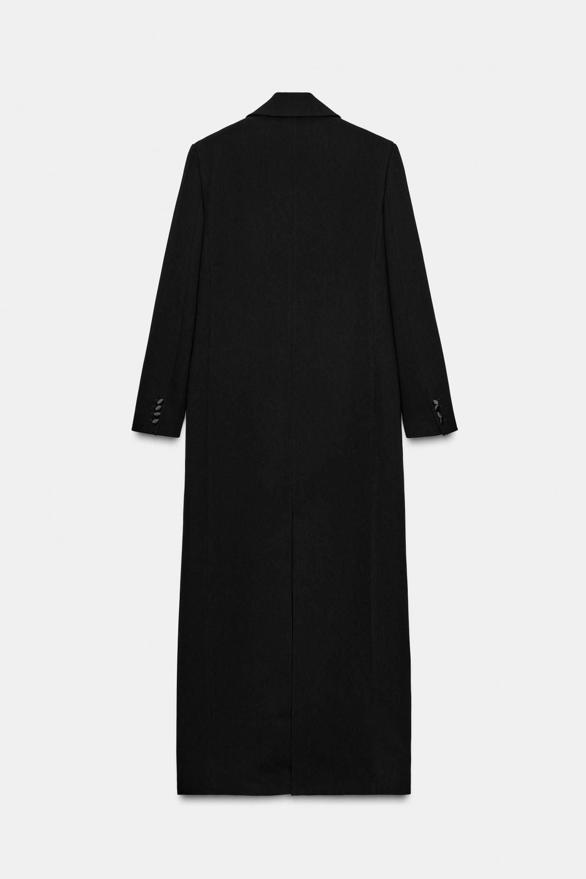 자라 더블브레스트 턱시도 스타일 롱코트 3057/241 BLACK - 상세 이미지 4