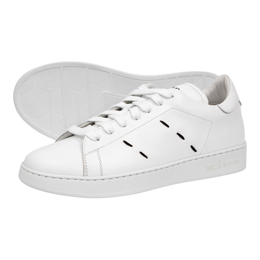 [아벨리] 키톤 스티치 디테일 스니커즈 USS0001 XC100601 BIANCO (2023 F/W) - 상품 이미지