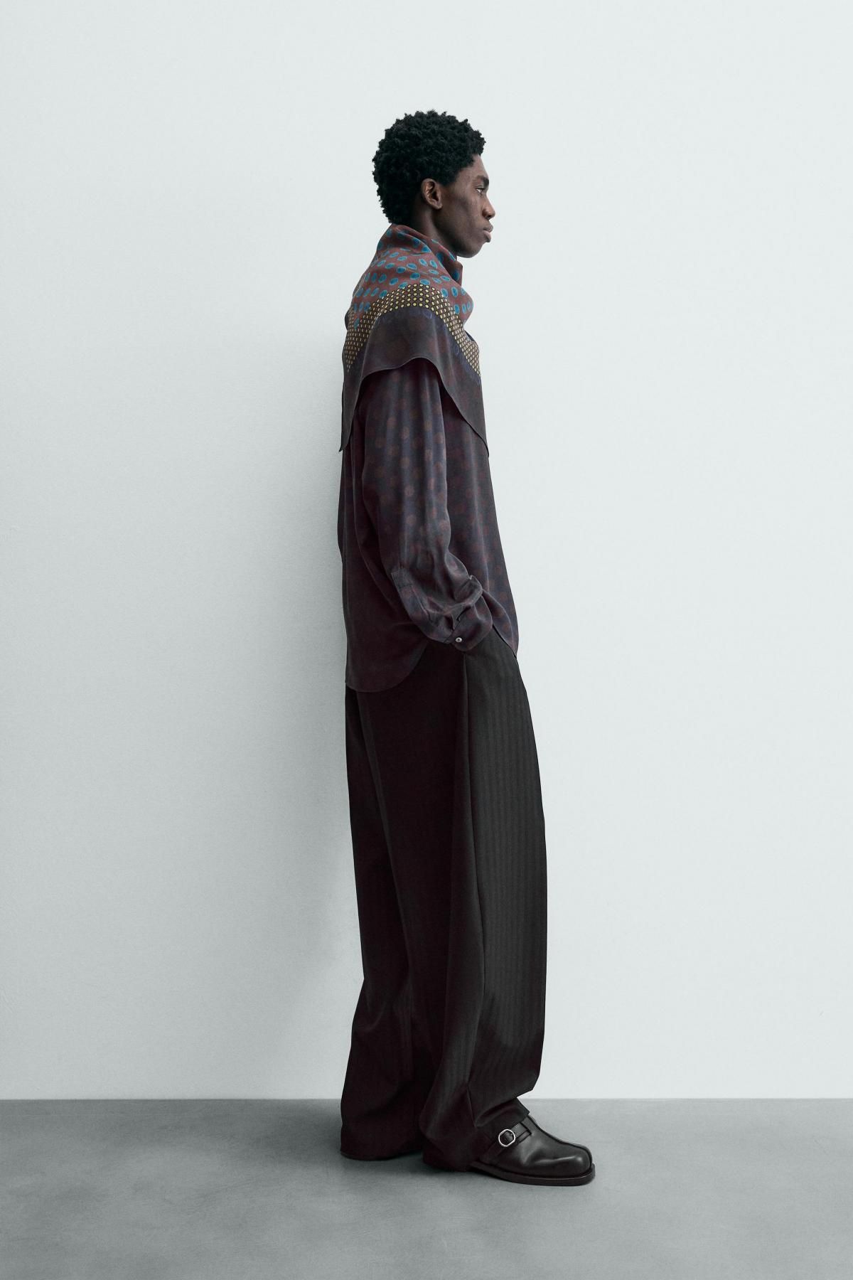 자라 한정판 울혼방 와이드 수트 팬츠 4022/085 BLACK - 상세 이미지 4