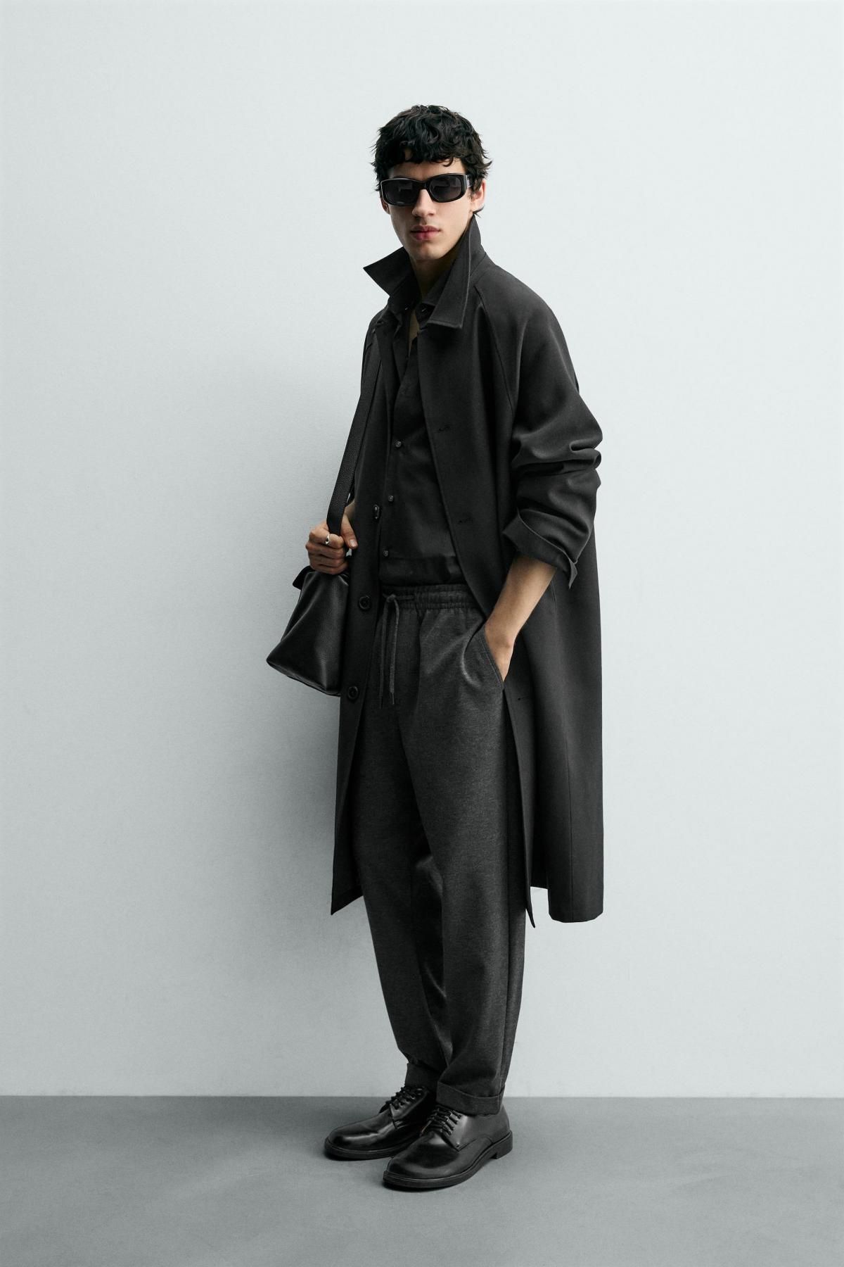 자라 논아이론 조거 웨이스트 슬랙스 팬츠 0347/890 DARK GREY MARL - 상세 이미지 4