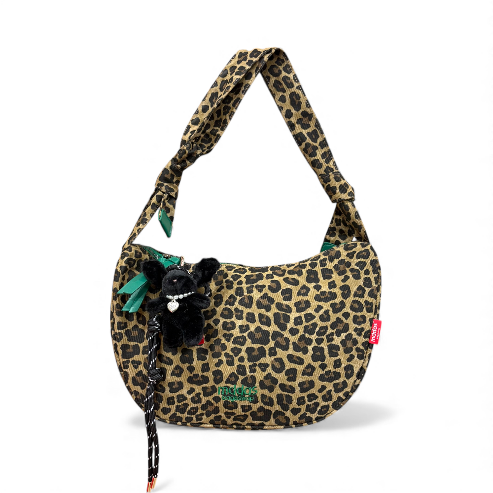 호피 유럽여행가방 가벼운 여행용 크로스백 보부상 크로와상 슬링백 반달크로스백 캔버스 미니