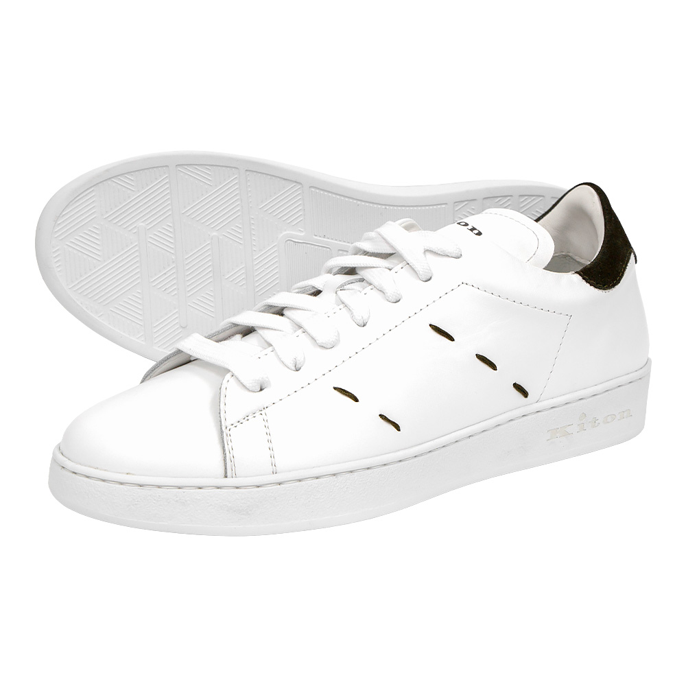 [아벨리] 키톤 스티치 스니커즈 USSN001 XB602005 BIANCO/MIMETICO (2023 S/S) - 상품 이미지