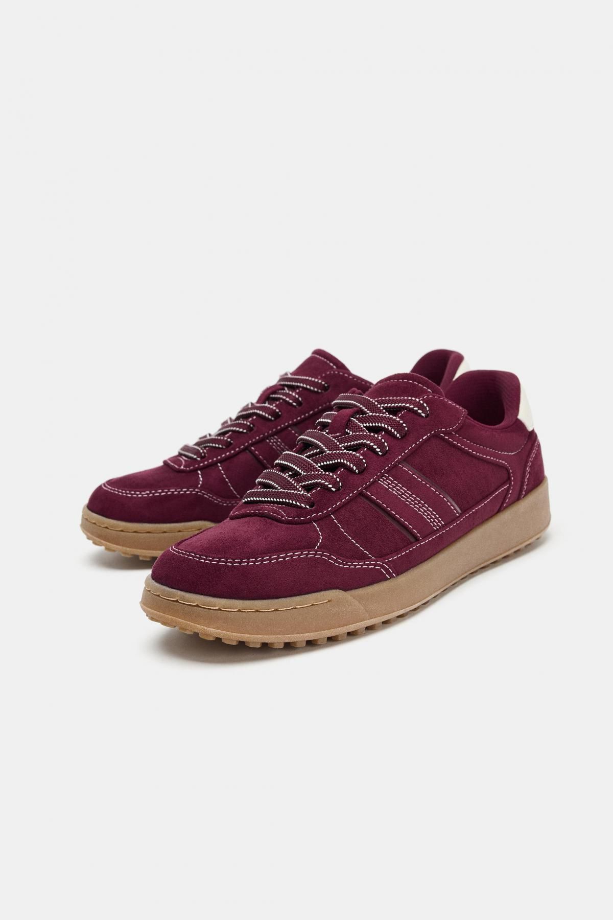 자라 레트로 배색 테크니컬 스니커즈 5001/710 BURGUNDY RED - 상세 이미지 2