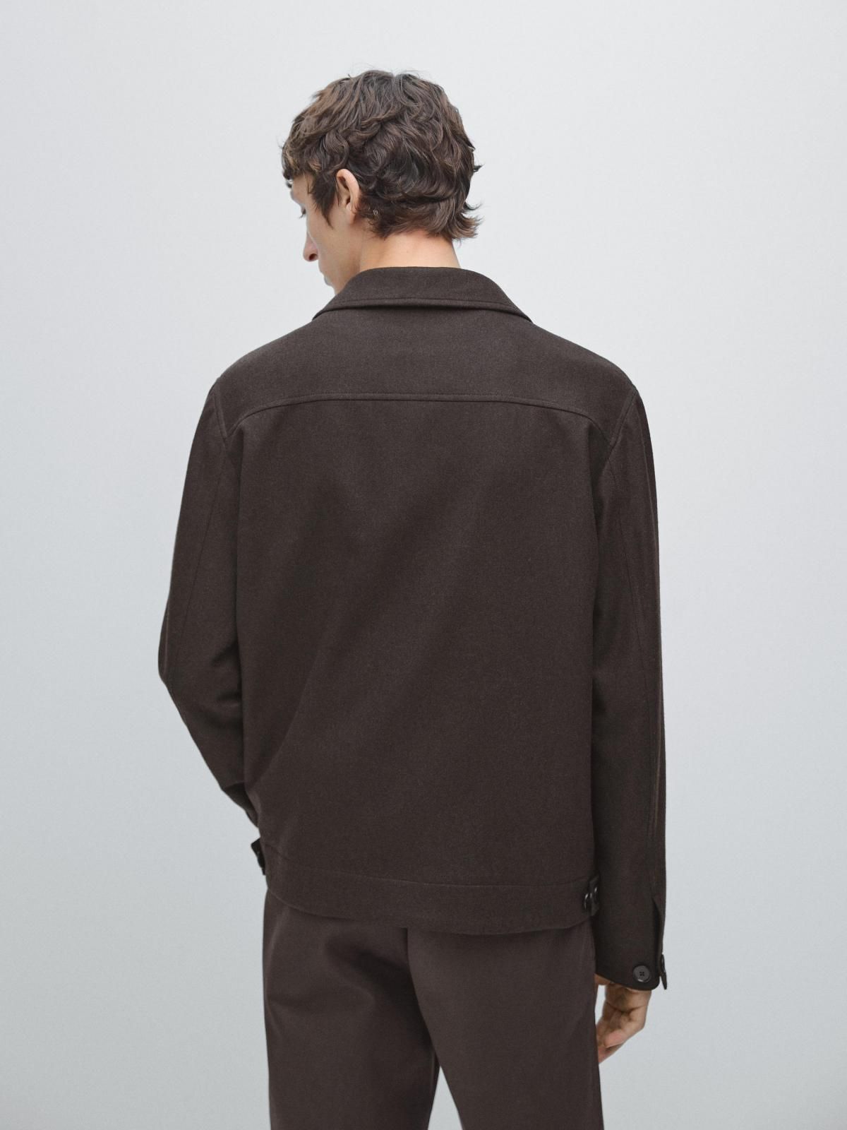 마시모두띠 테크니컬 울블렌드 미니멀 재킷 2007/134 BROWN - 상세 이미지 4