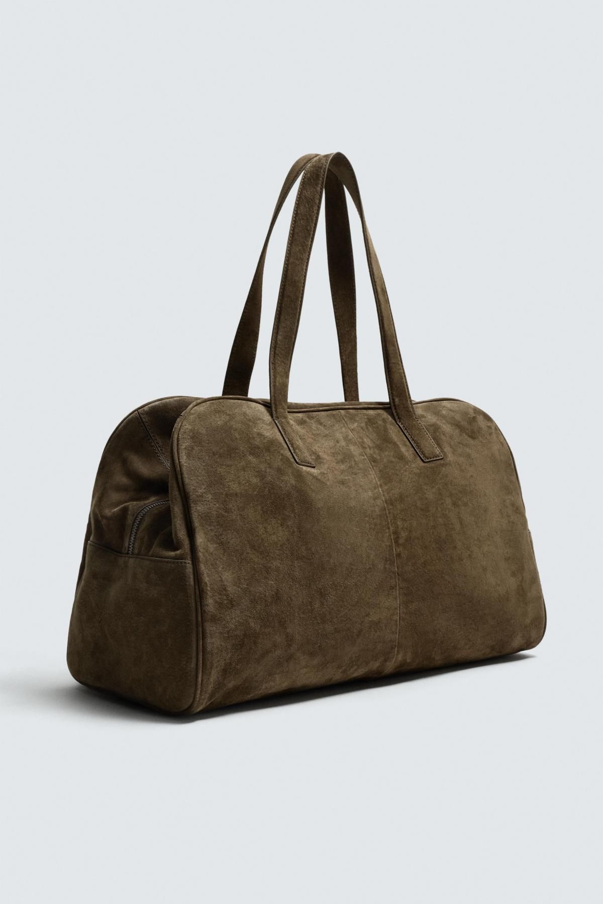 자라 프리미엄 스웨이드 레더 트래블백 3101/720 KHAKI GREEN - 상세 이미지 2