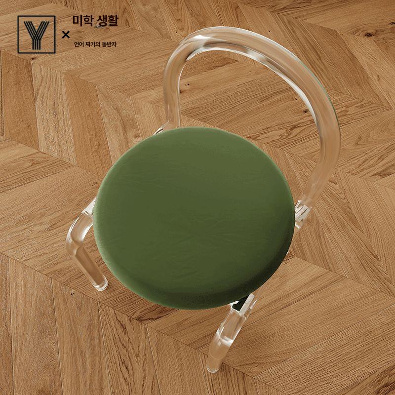 원형 스툴 화장대 의자 보호 천갈이 커버 덮개 아보카도그린 소형 2개 원형의자커버26-36cm