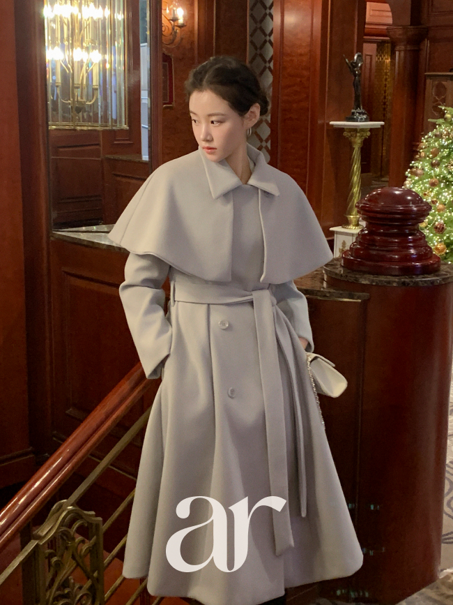 (브랜드공정) 케이프 벨티드 더블버튼 롱 코트 ct1678 - 상세 이미지 2