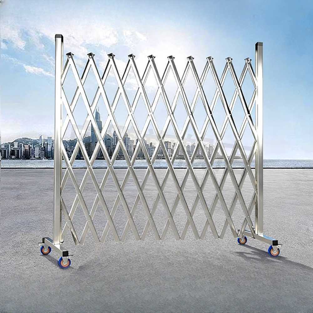 자바라 바리게이트 스텐 이동식 차단봉 안전 경계봉 2x1.5m (휠) - 상품 이미지