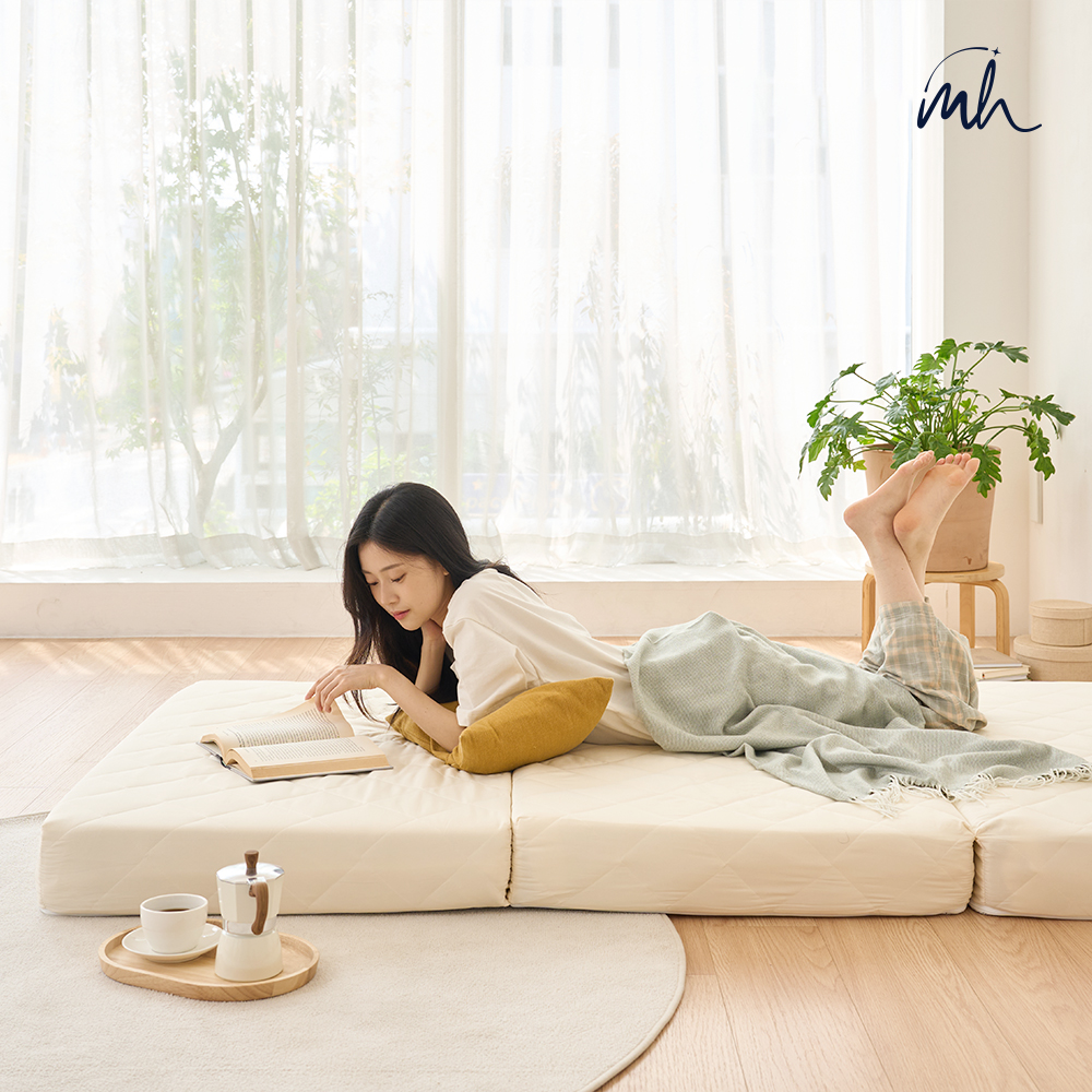 국내생산 3단 그레이폼 단단한 접이식매트리스 원룸 바닥 매트릭스 토퍼 14cm MS 그레이 - 상세 이미지 3