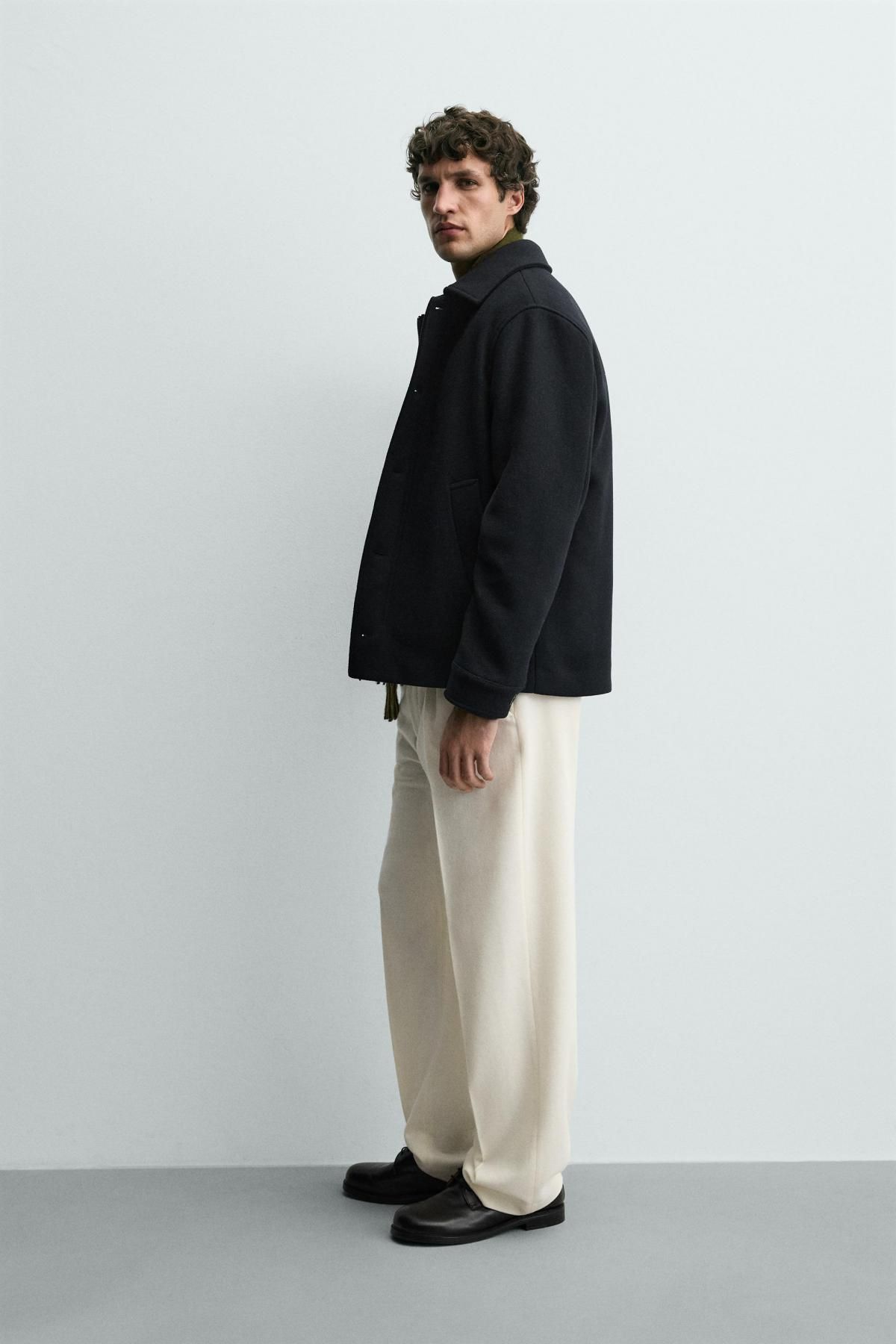 자라 울 혼방 탈착식 라이닝 재킷 5854/002 NAVY BLUE - 상세 이미지 4