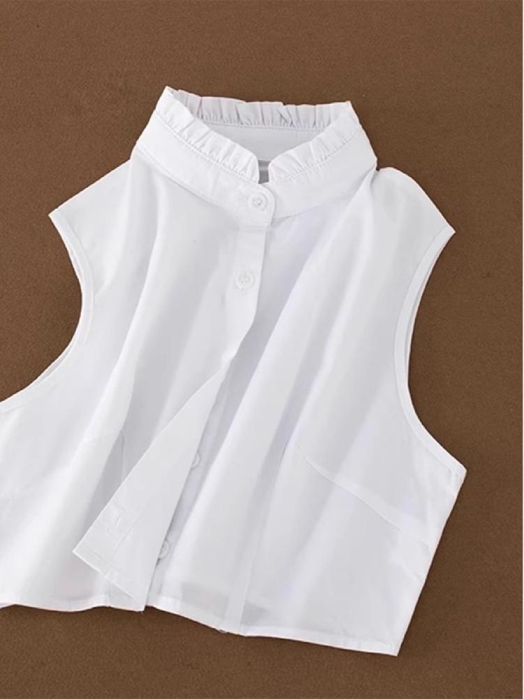 셔츠 이너카라 데님 페이크 페이크카라 이너셔츠 흰색 뾰족 고리 S - 상세 이미지 3