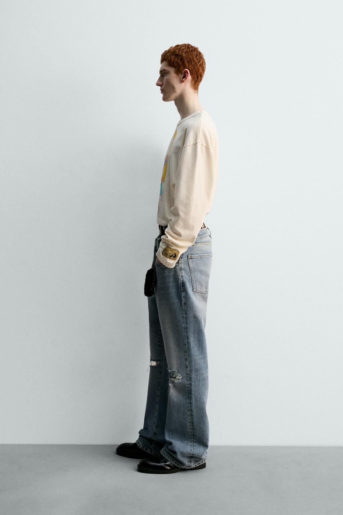 자라 피터팬 인어 프린트 티셔츠 X 해리 램버트 0962/388 OYSTER-WHITE - 상세 이미지 5