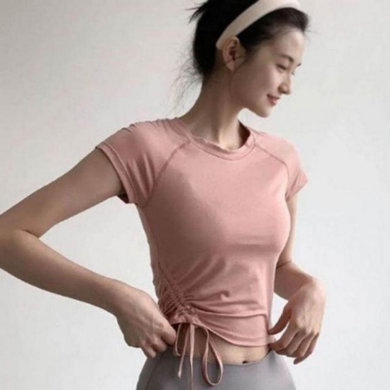 티셔츠 셔링 추천 포인 통기성 꾸안꾸 소재 반팔 좋은 - 상품 이미지