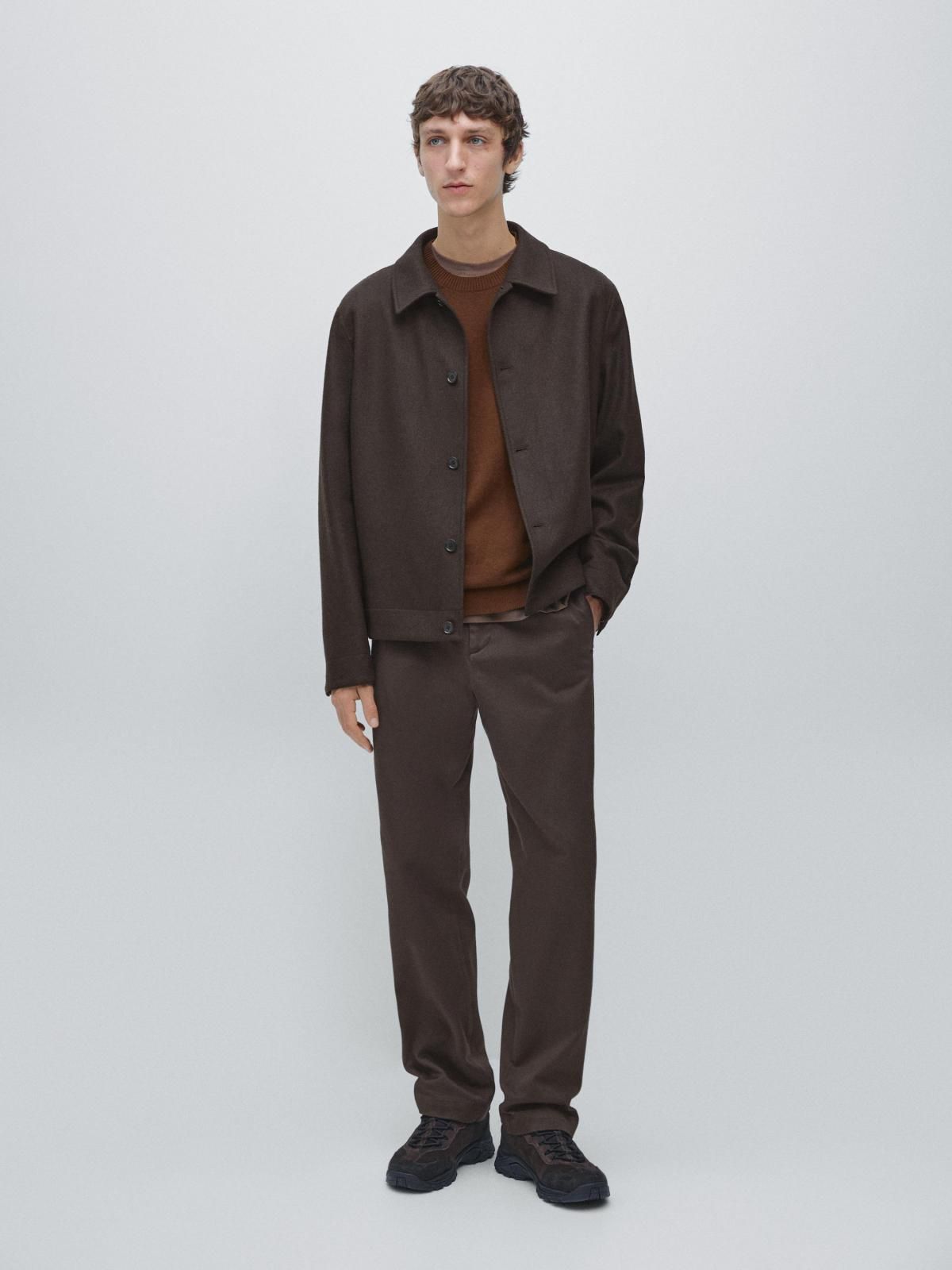 마시모두띠 테크니컬 울블렌드 미니멀 재킷 2007/134 BROWN - 상세 이미지 2