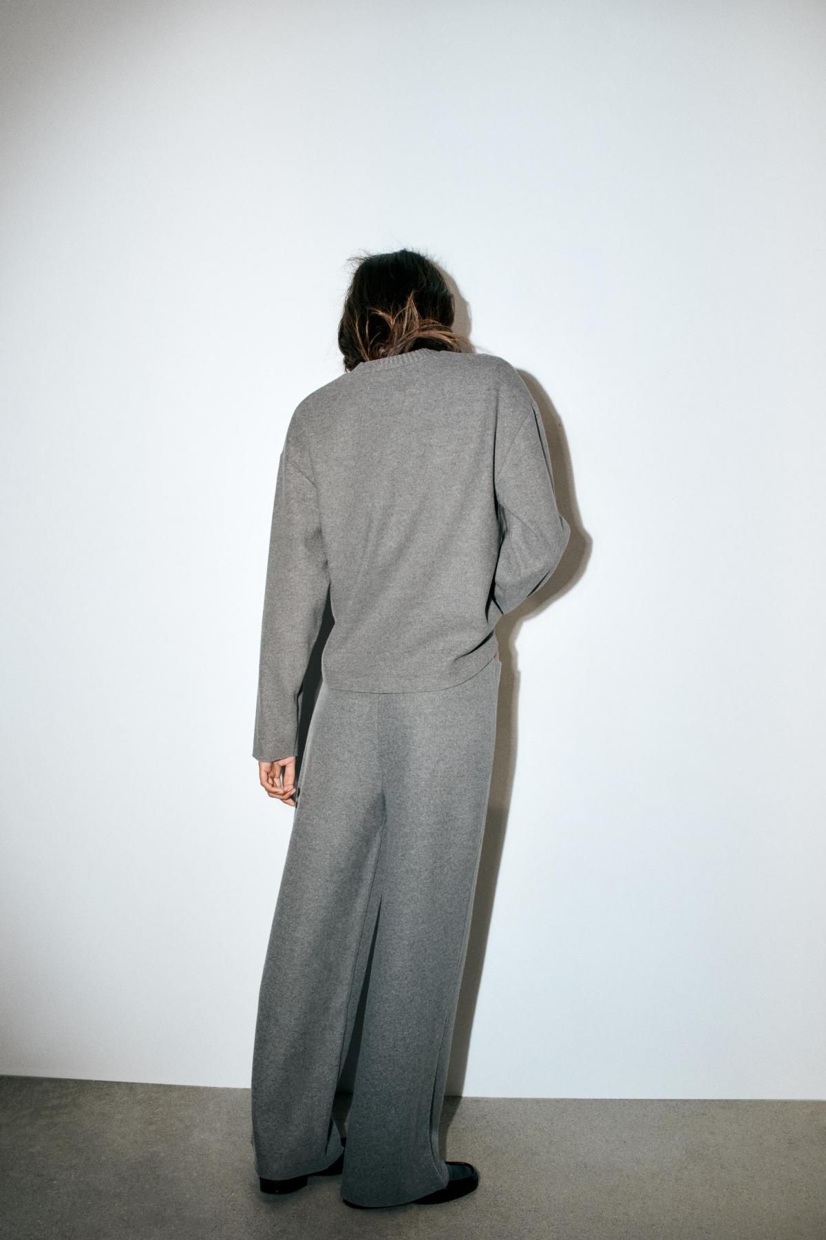 자라 소프트 라운드넥 긴팔 스웨트셔츠 5039/676 ANTHRACITE GREY - 상세 이미지 4