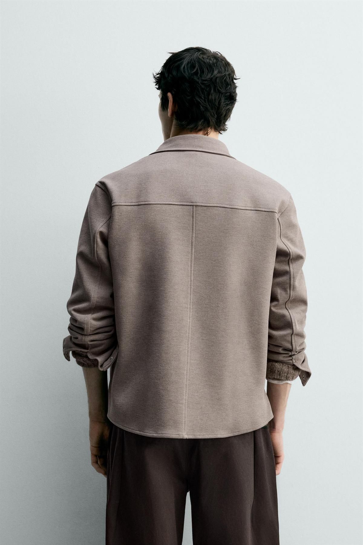 자라 컴포트 논아이론 테크니컬 오버셔츠 7484/892 TAN MARL - 상세 이미지 4