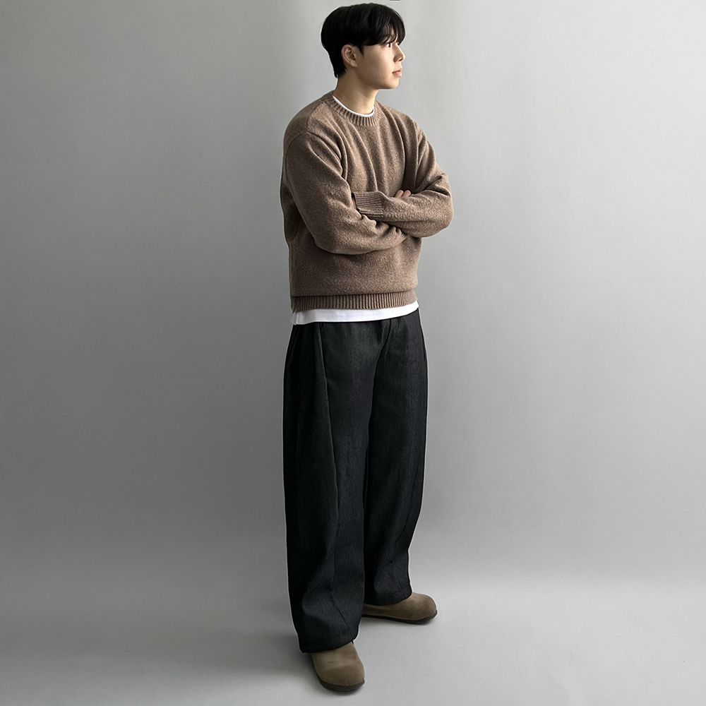 남자기모청바지 생지데님 남자밴딩청바지 벌룬데님 - 상세 이미지 3