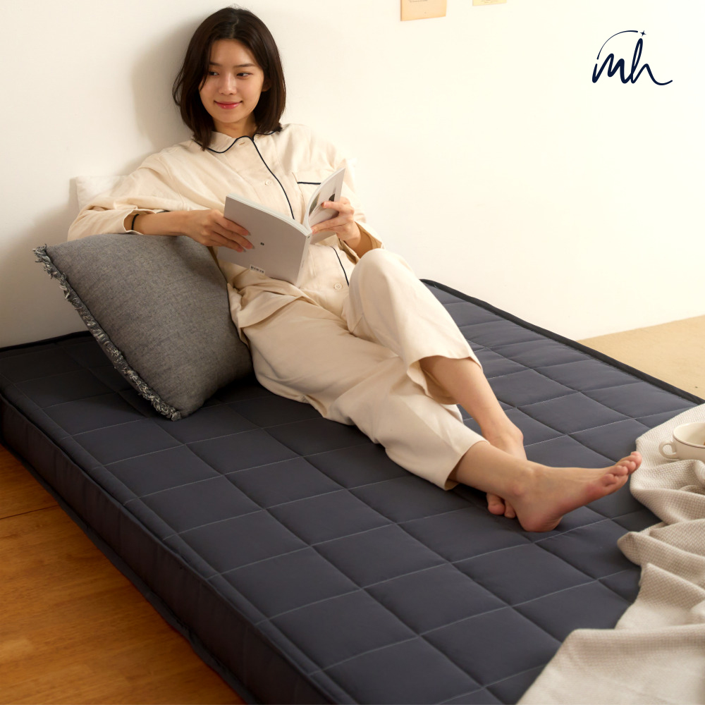 몽스홈 올인원 차박 수면 바닥 토퍼 분리형 몽누다 매트리스 10cm SS 다크그레이 - 상품 이미지