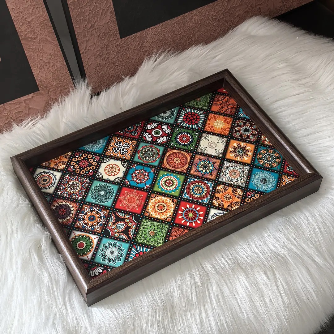 고급 호두나무 원목 다도 차판 트레이 다반 퇴수기 수납 다도용품 보헤미안 트레이 1개 30x20cm - 상세 이미지 2