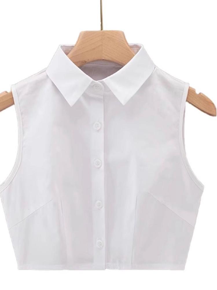 셔츠 이너카라 데님 페이크 페이크카라 이너셔츠 흰색 뾰족 고리 S - 상세 이미지 5