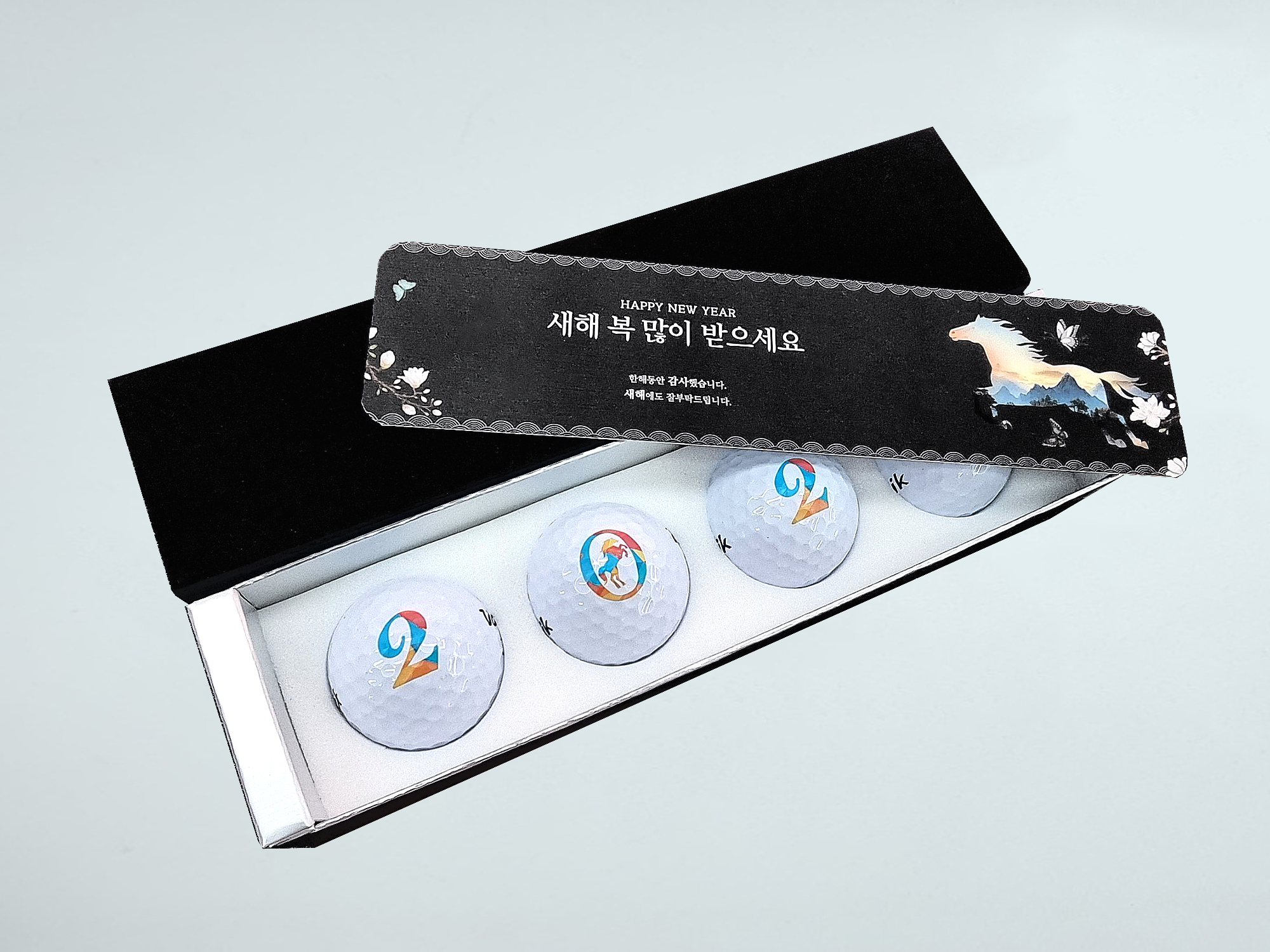 2026년 적마의 해 에디션 신년 연하장 골프공선물 볼빅 플라이온 4구 - 상세 이미지 2