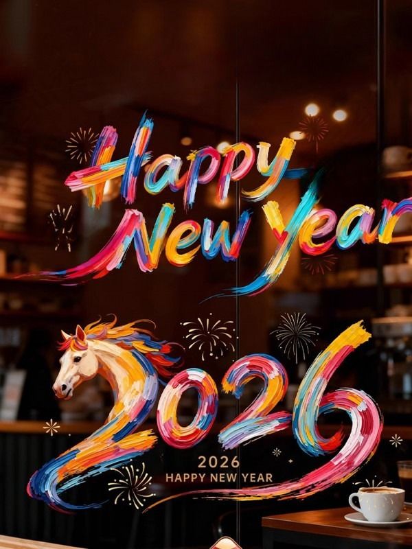 2026년 대형 창문스티커 신년 새해 유리 시트지 투명 - 상세 이미지 2