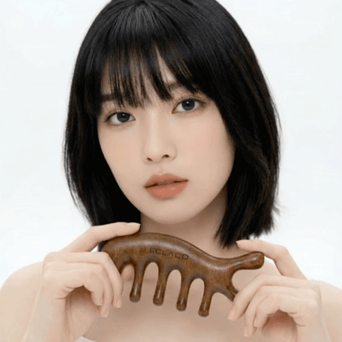 (무배)에끌라두 골든 샌달우드 괄사(빗모양 페이스바디 마사지괄사)